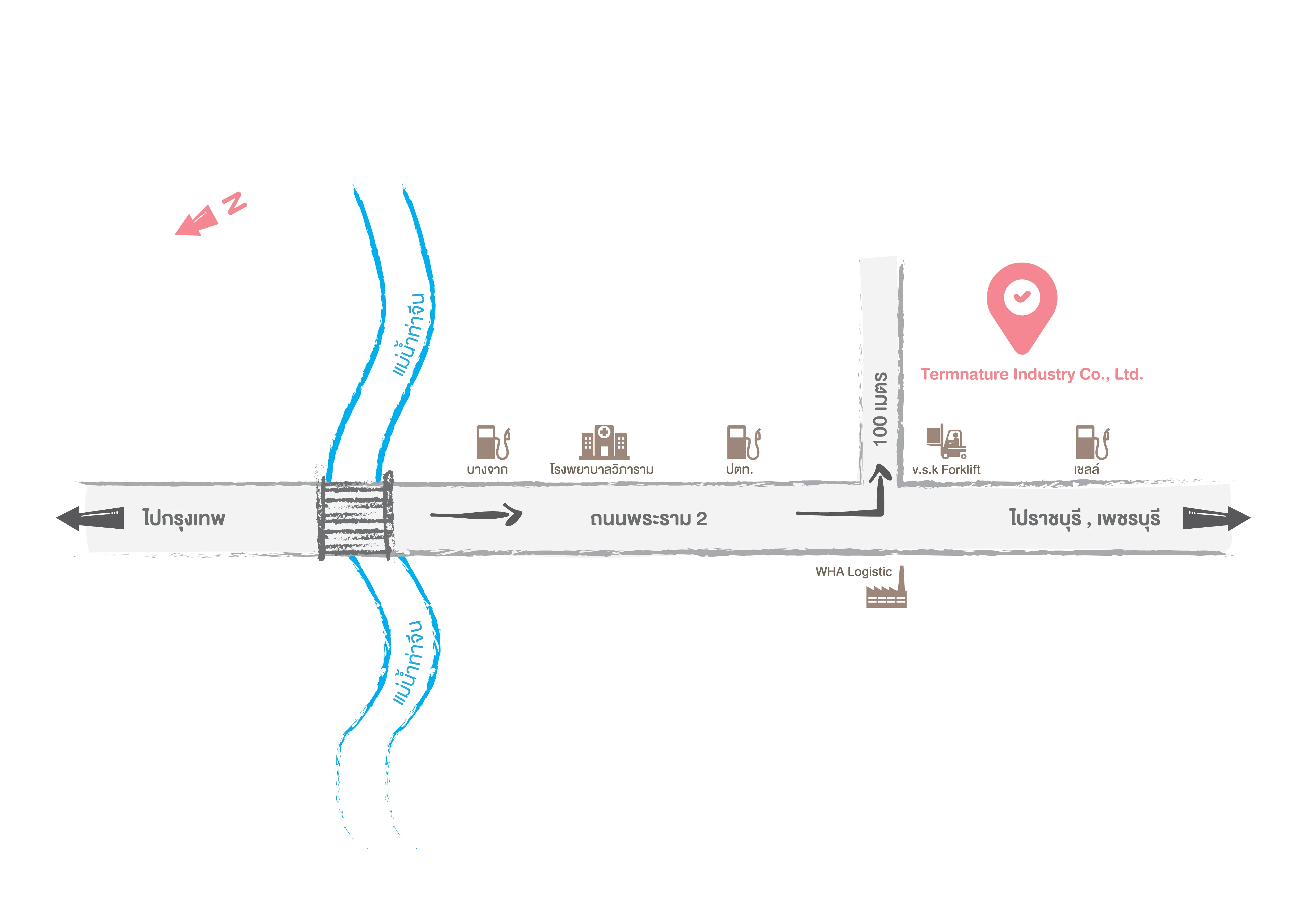 แผนที่ตั้ง Termnature ในจังหวัดสมุทรสาคร