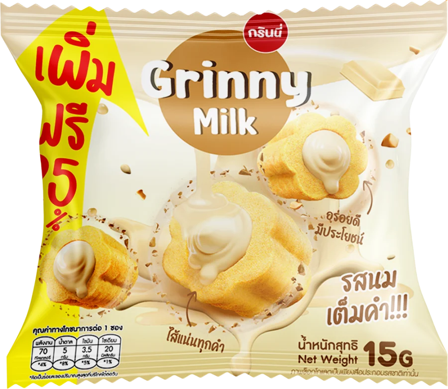 บรรจุภัณฑ์สินค้า GRINNY CREAM FILLING FLOWERS