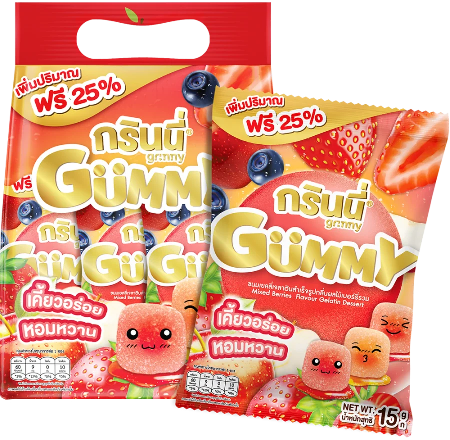 บรรจุภัณฑ์สินค้า GRINNY GUMMY FRUIT